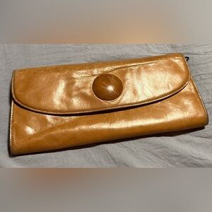 Hobo International Light Brown Leather Clutch Wallet